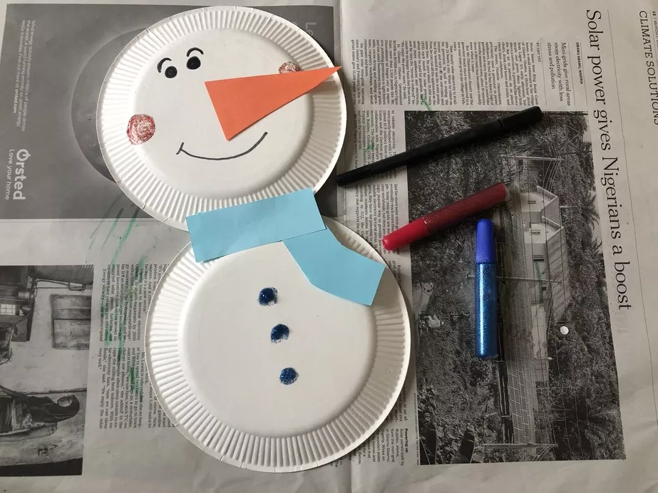 Paper Plate Snowman
