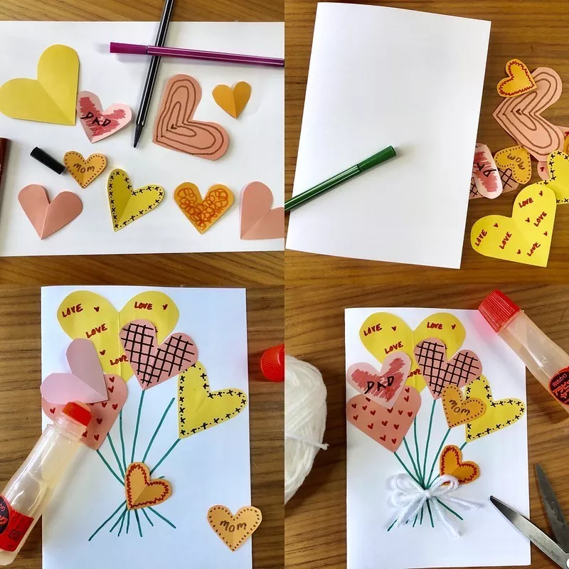 Heart Bouquet Valentine's Card