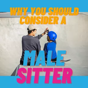 male babysitter and child